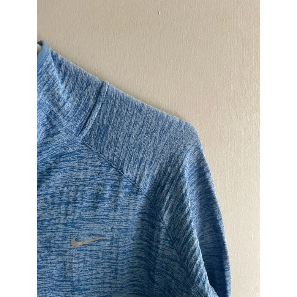 Nike Dri-FIT Element Half Zip Running Top Blue Space Dye Heathered Pullover L